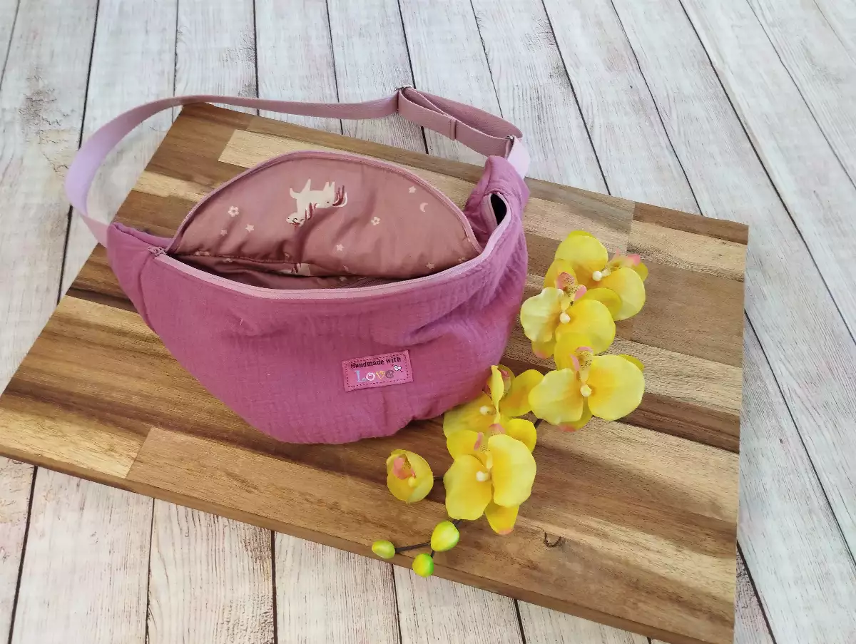 sac banane vieux rose